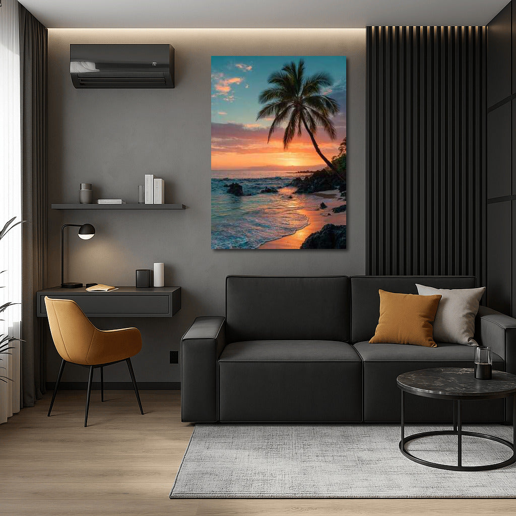 Honolulu's Fiery Sunset: Hawaiian Landscape