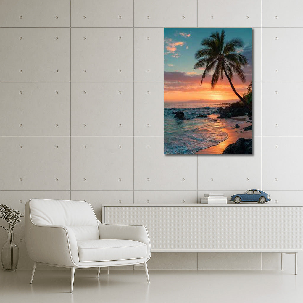 Honolulu's Fiery Sunset: Hawaiian Landscape