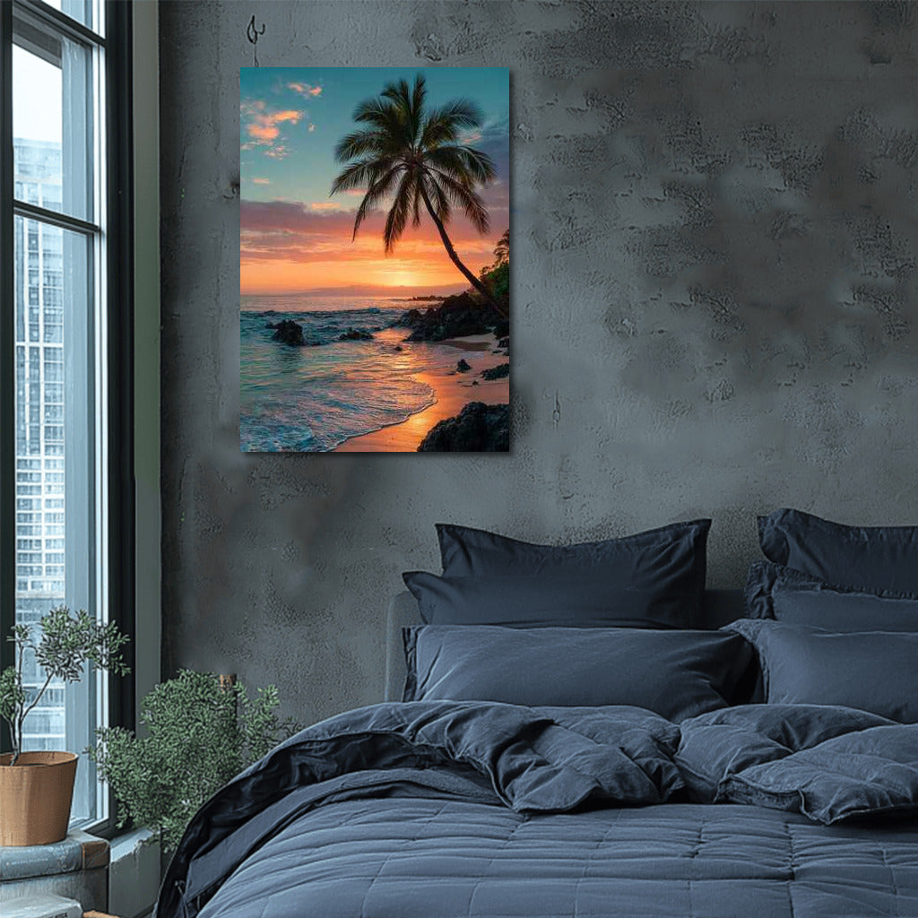 Honolulu's Fiery Sunset: Hawaiian Landscape