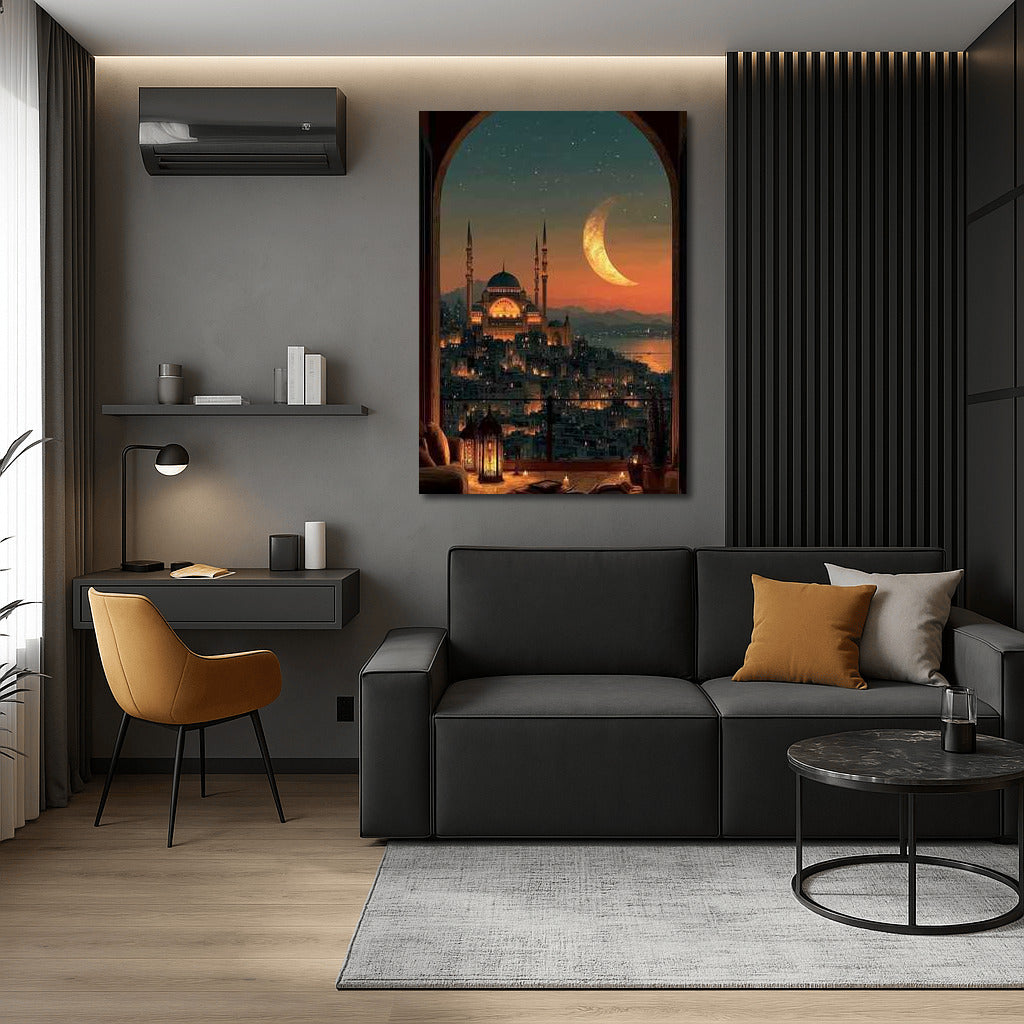 Moon Sunset over Istanbul: City Symphony