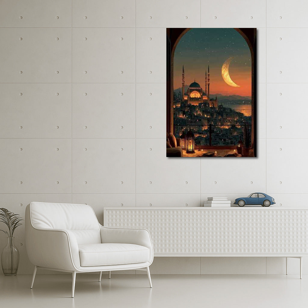Moon Sunset over Istanbul: City Symphony