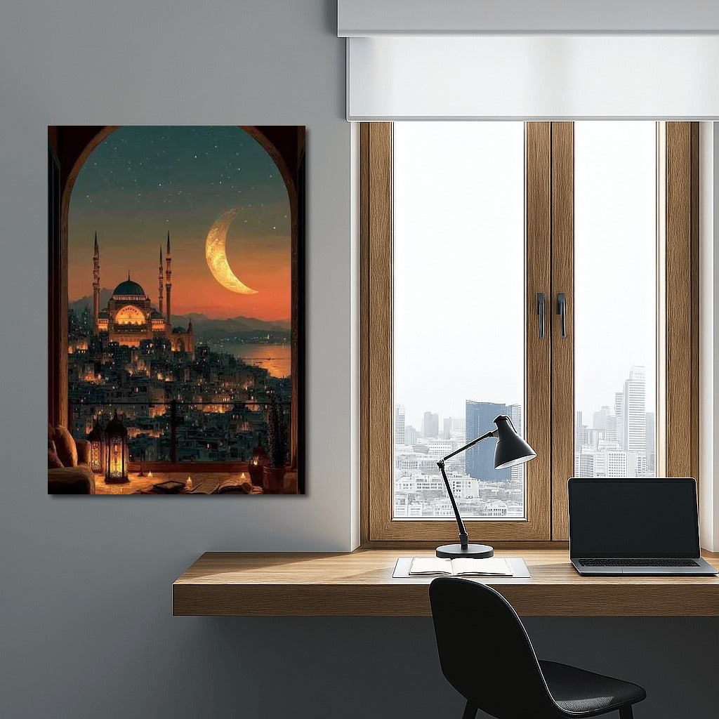 Moon Sunset over Istanbul: City Symphony