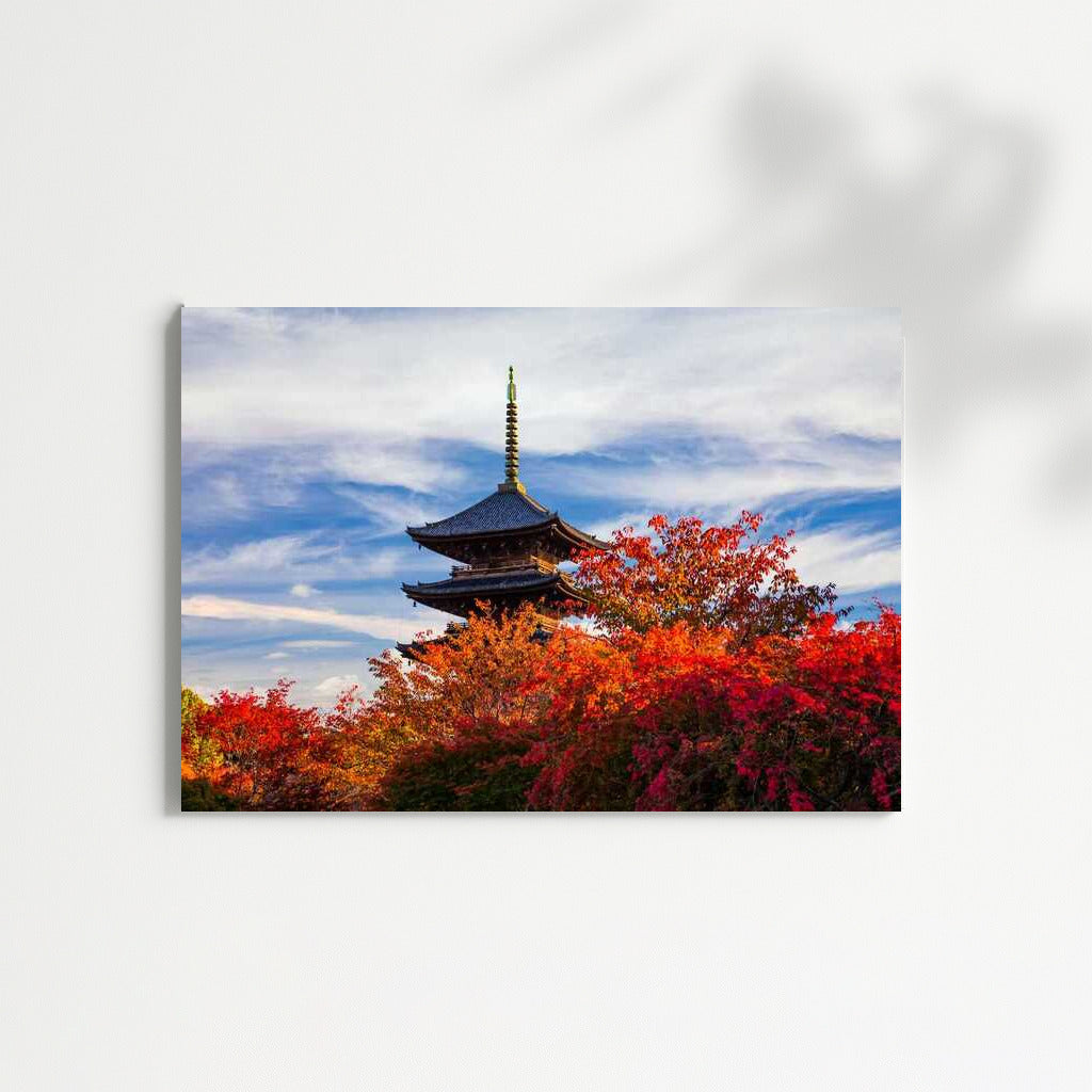 Kyoto Autumn Temple: Crimson Symphony