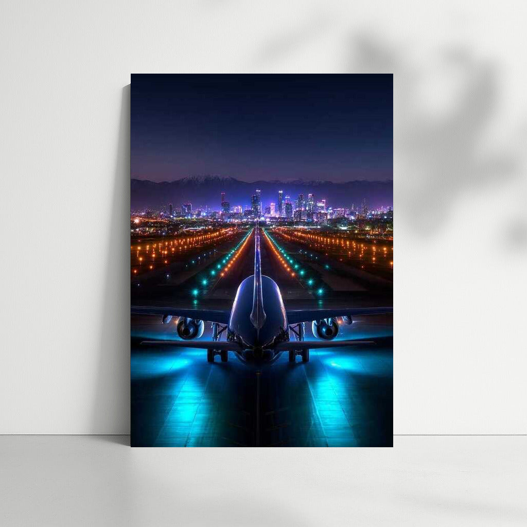 Las Vegas Night Takeoff Glow: The Energy of City Lights