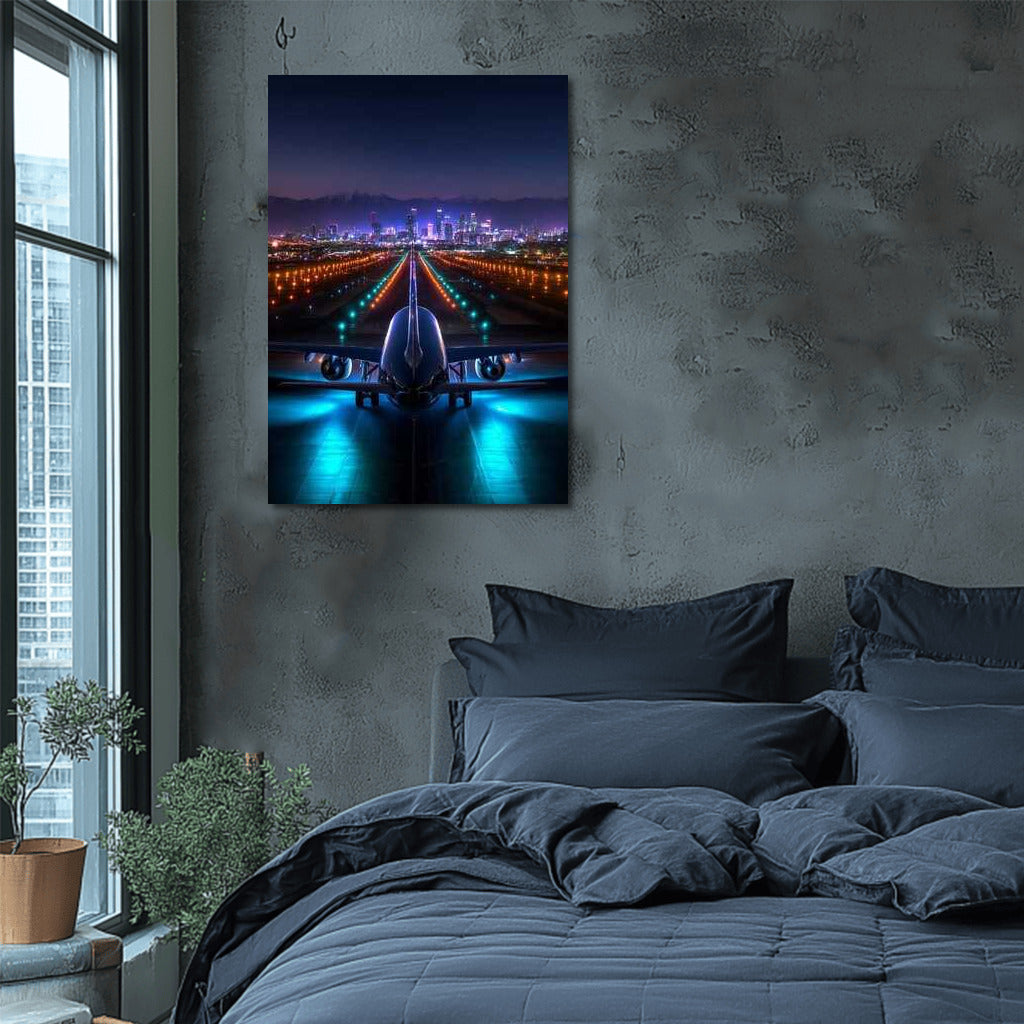 Las Vegas Night Takeoff Glow: The Energy of City Lights