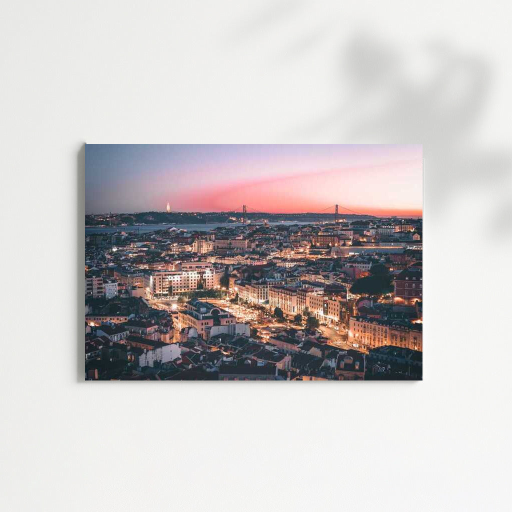 Sunset Dance of Lights: Lisbon Evening Panorama
