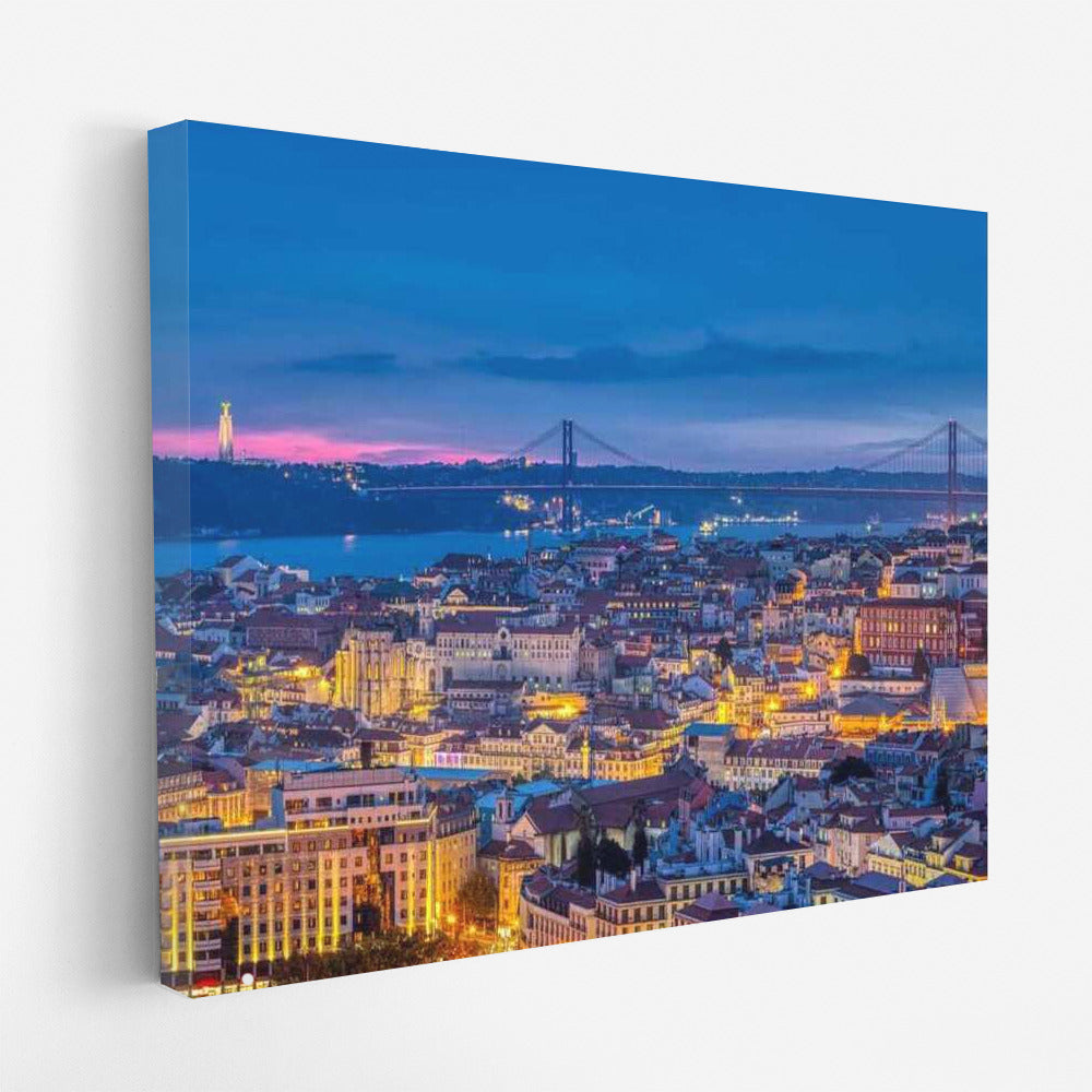 Lisbon Sunset Skyline: Warmth and Light