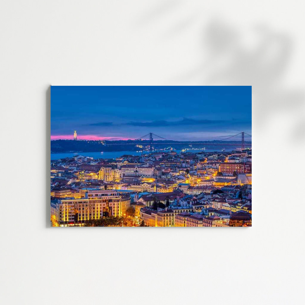 Lisbon Sunset Skyline: Warmth and Light