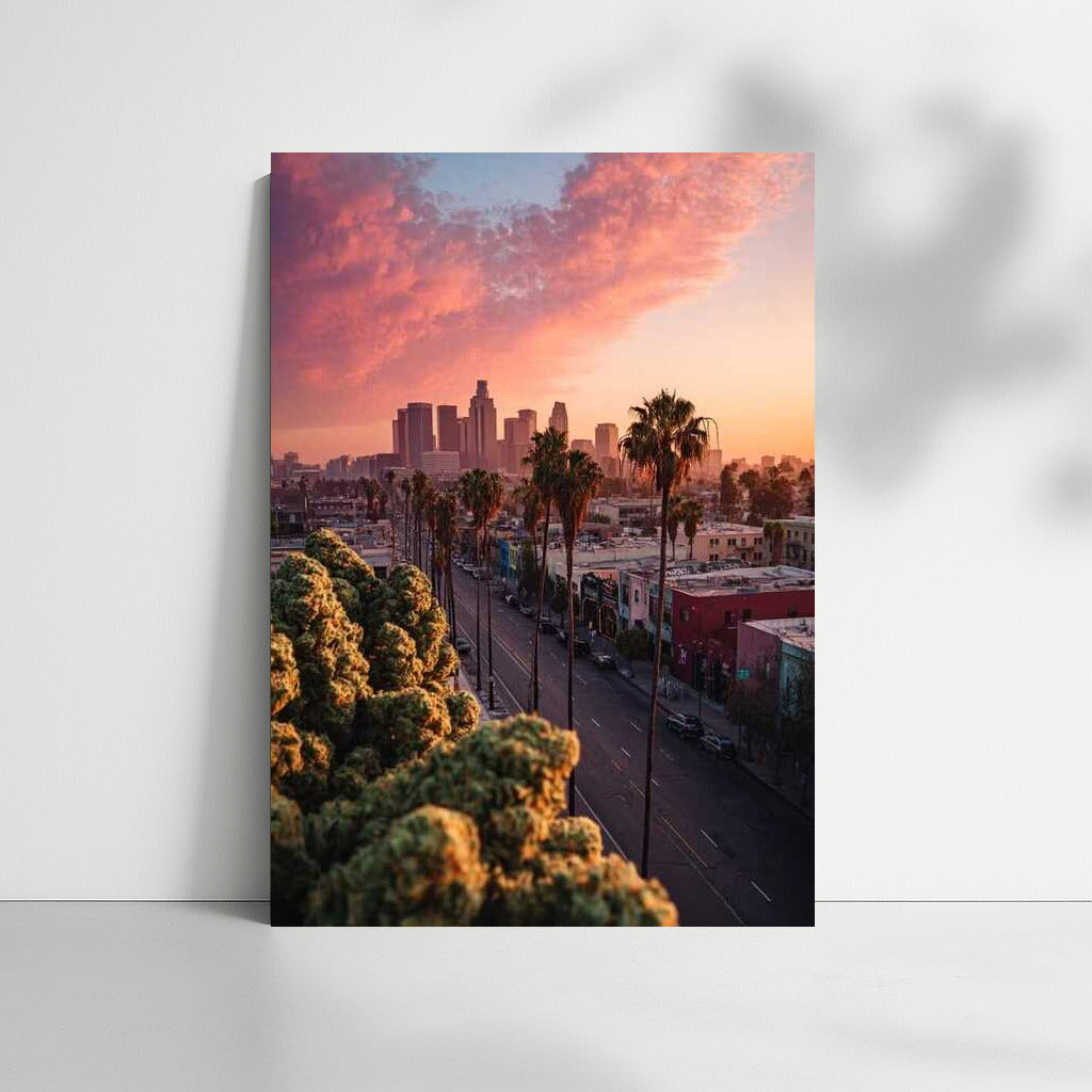 Los Angeles Sunset Charm: City Lights Skylines