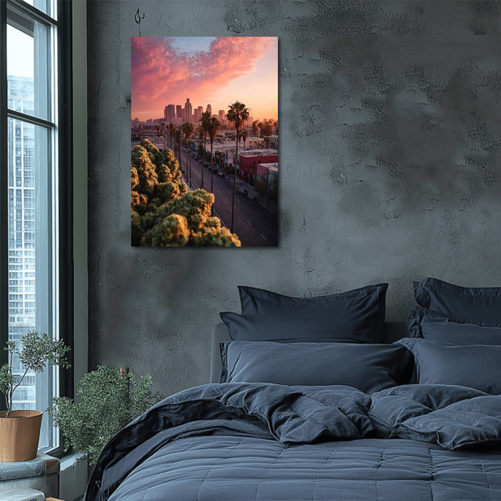 Los Angeles Sunset Charm: City Lights Skylines