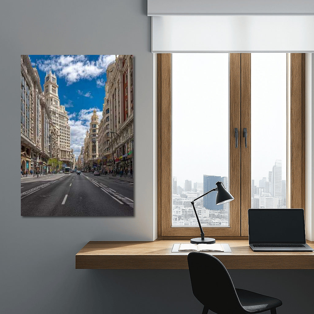 Madrid Symphony: The Dynamics of Streets and the Grandeur of Skyscrapers