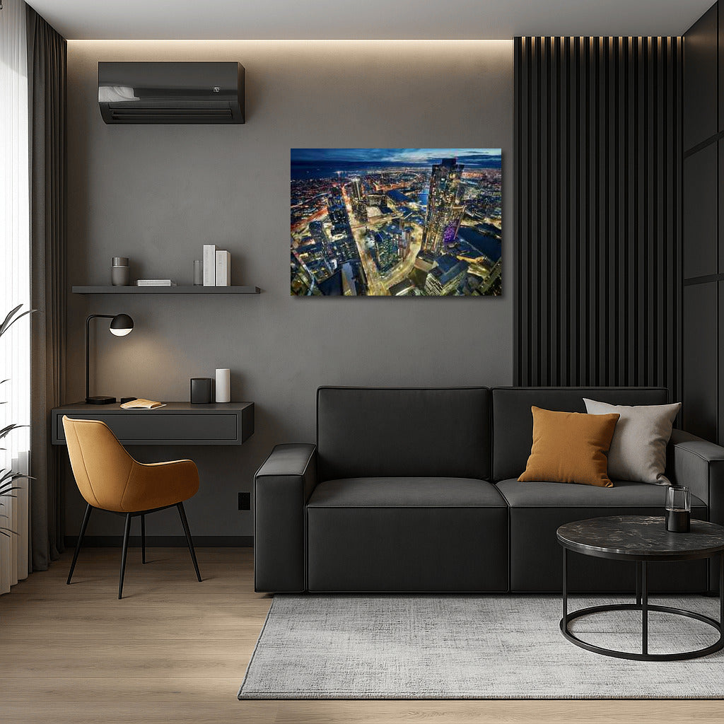 Melbourne Evening Fairytale: Cityscapes Skylines Glow
