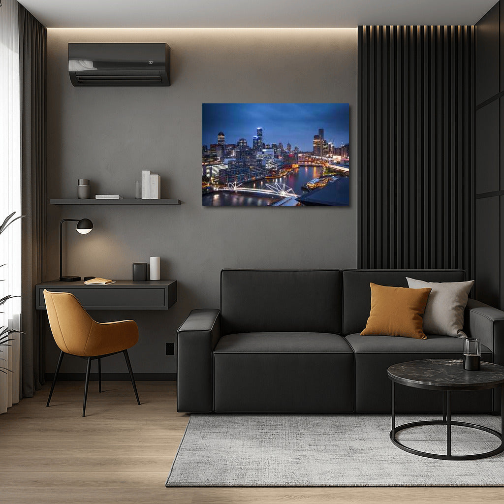 Night Charm: Melbourne Skyline in Cityscapes Skylines