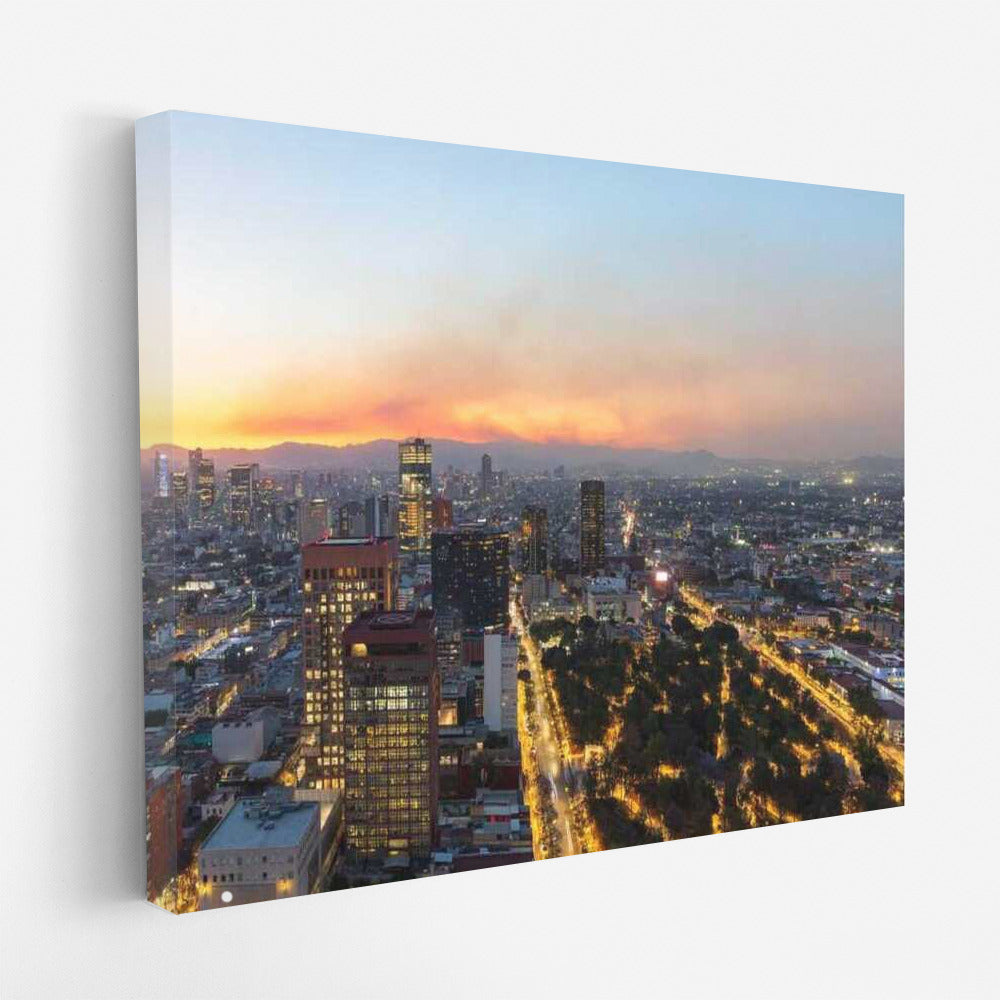 Night Enchantment: Mexico City Lights in Panorama