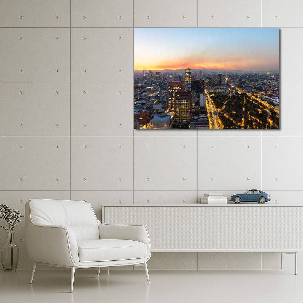 Night Enchantment: Mexico City Lights in Panorama
