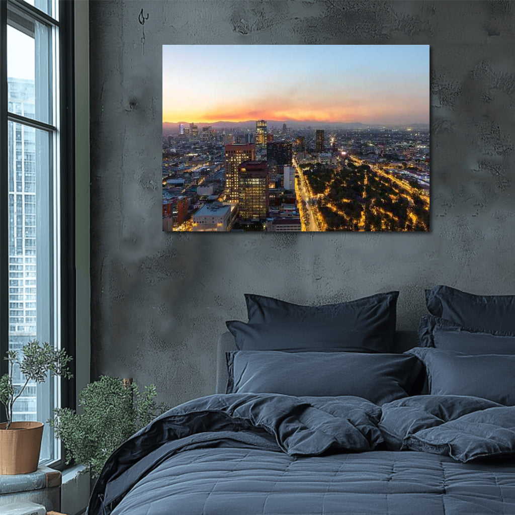 Night Enchantment: Mexico City Lights in Panorama