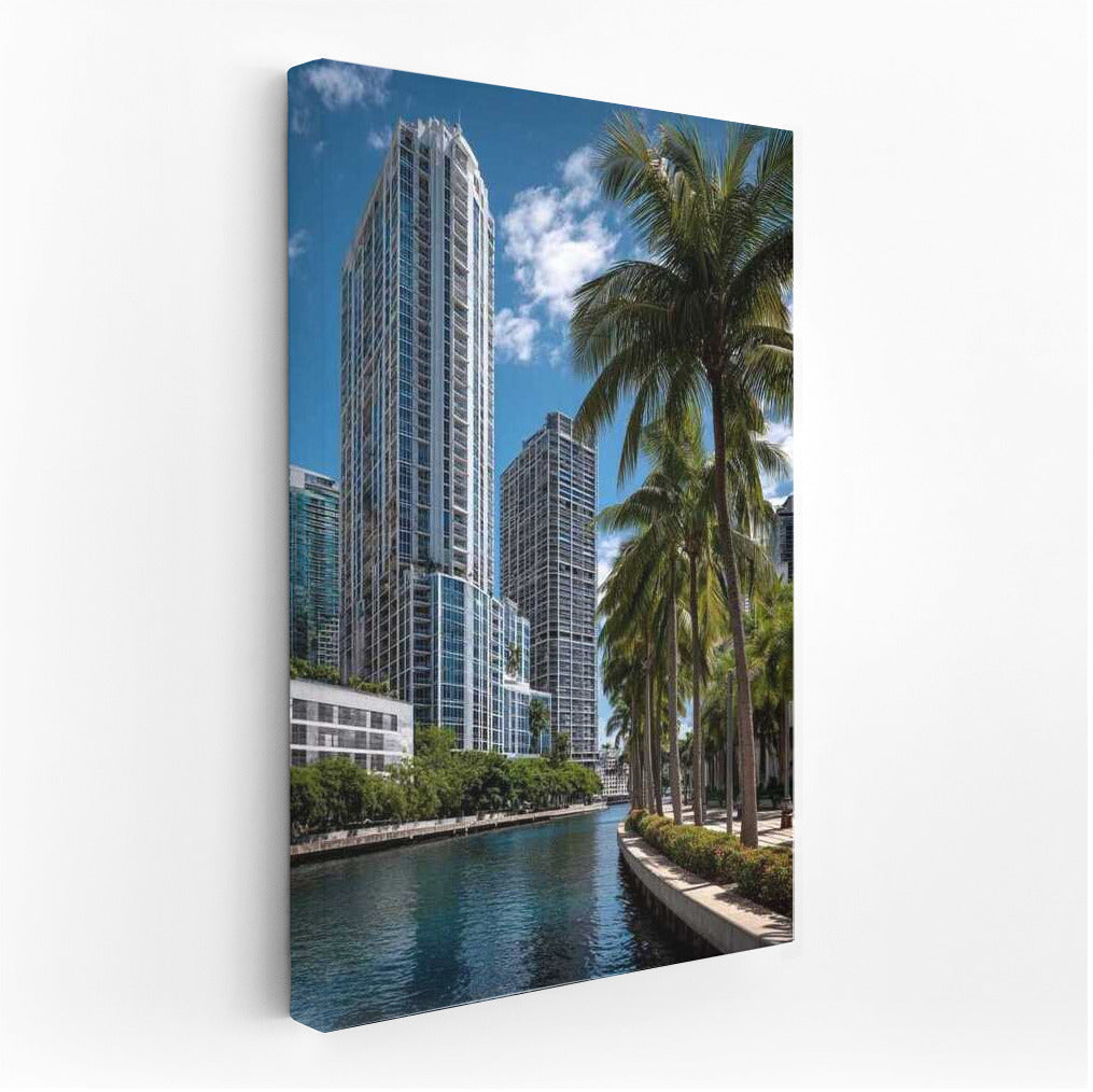 Miami Skyline: Skyscrapers and Palm Trees