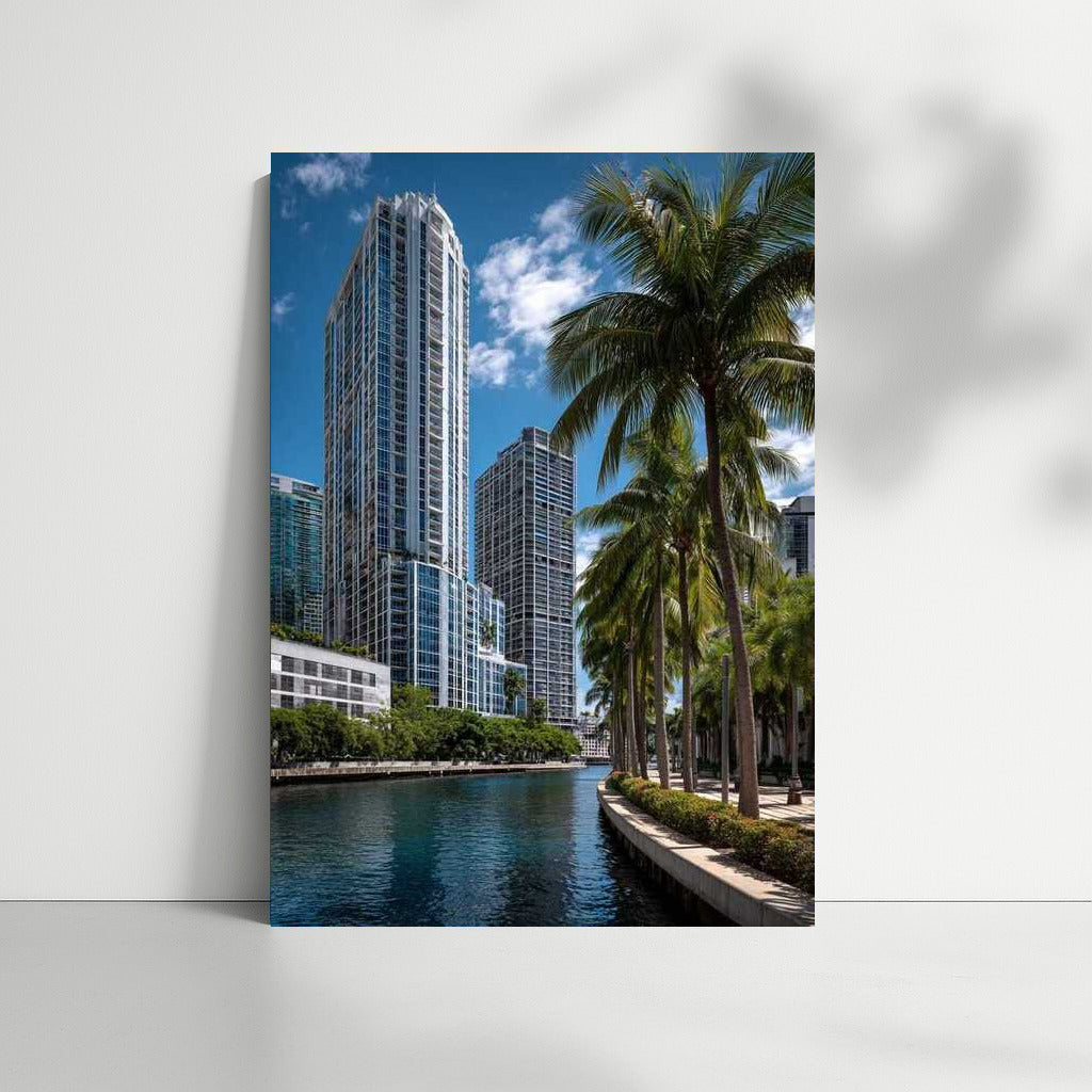 Miami Skyline: Skyscrapers and Palm Trees