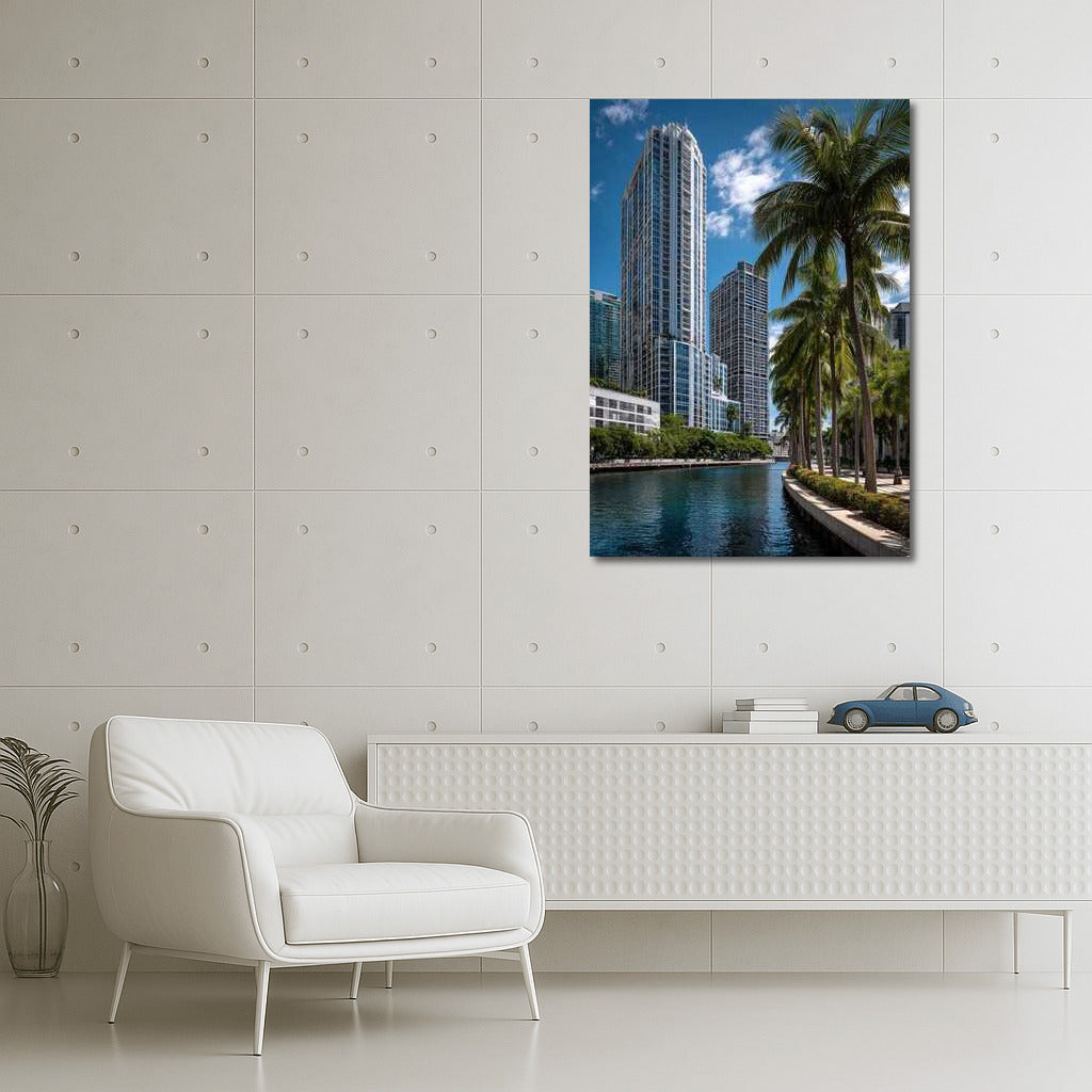 Miami Skyline: Skyscrapers and Palm Trees
