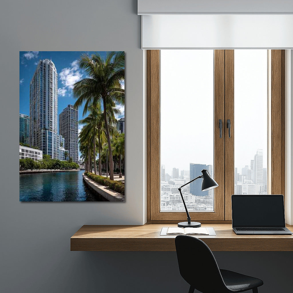 Miami Skyline: Skyscrapers and Palm Trees