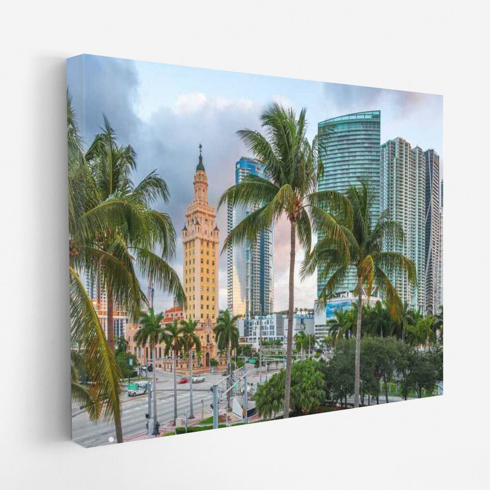 Miami: Palms and Skyscrapers in Cityscapes Skylines