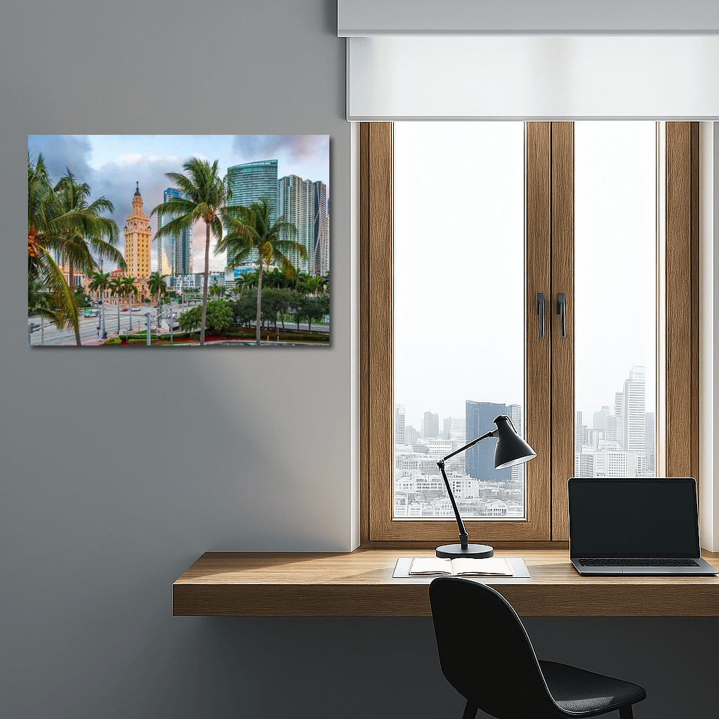 Miami: Palms and Skyscrapers in Cityscapes Skylines