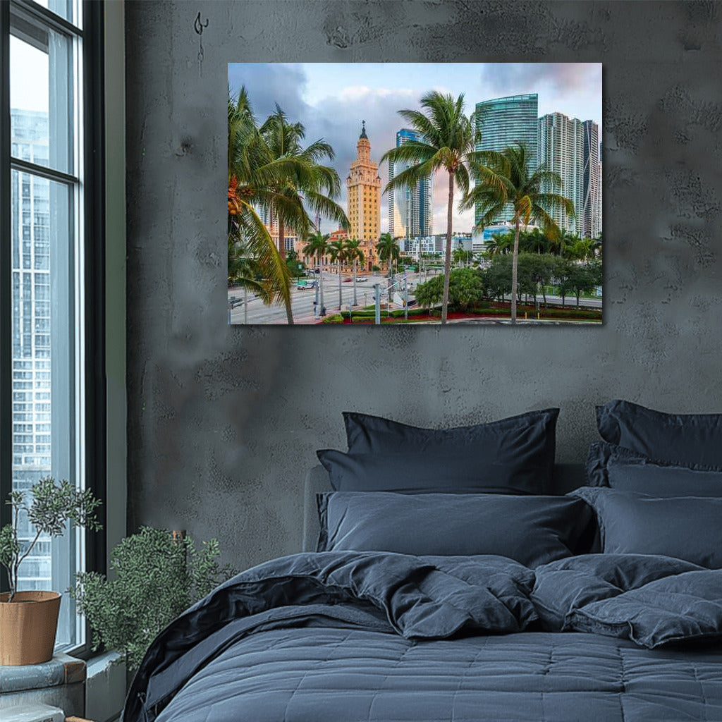 Miami: Palms and Skyscrapers in Cityscapes Skylines