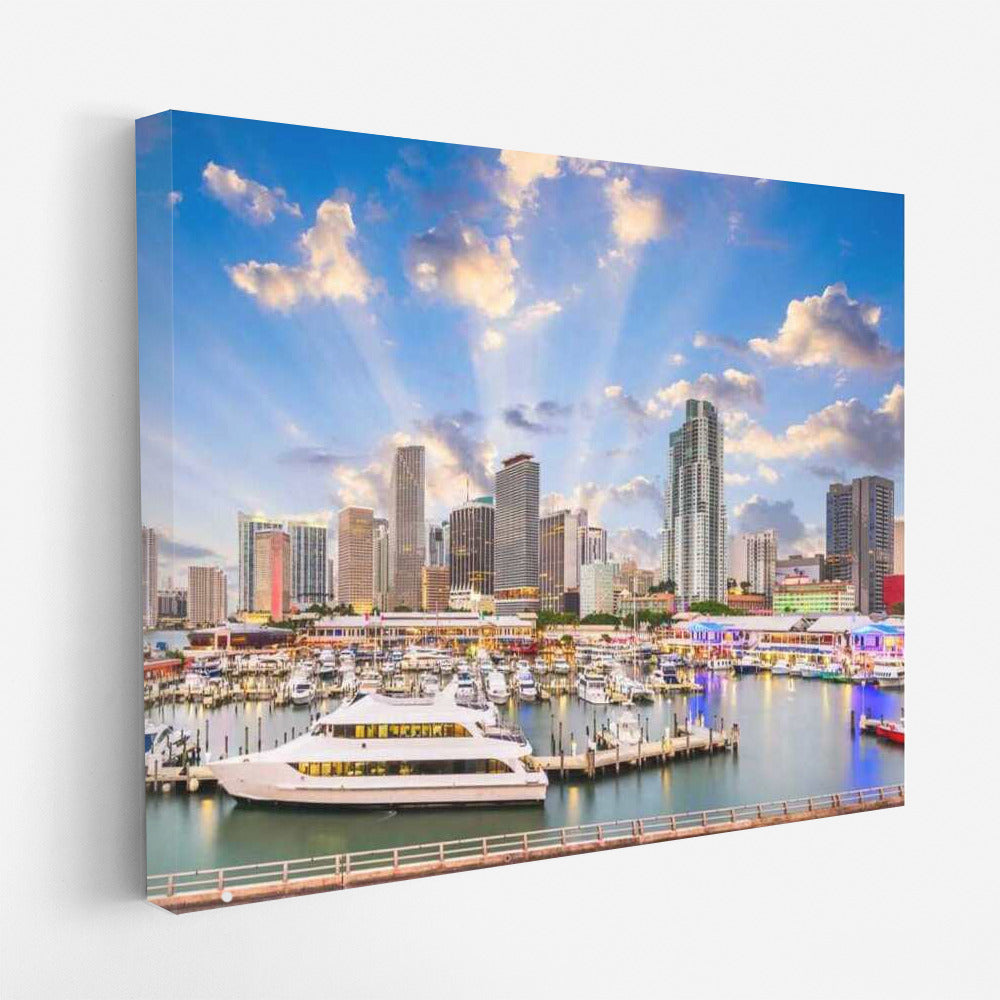 Sunny Miami Skyline: Urban Dream in Vibrant Colors