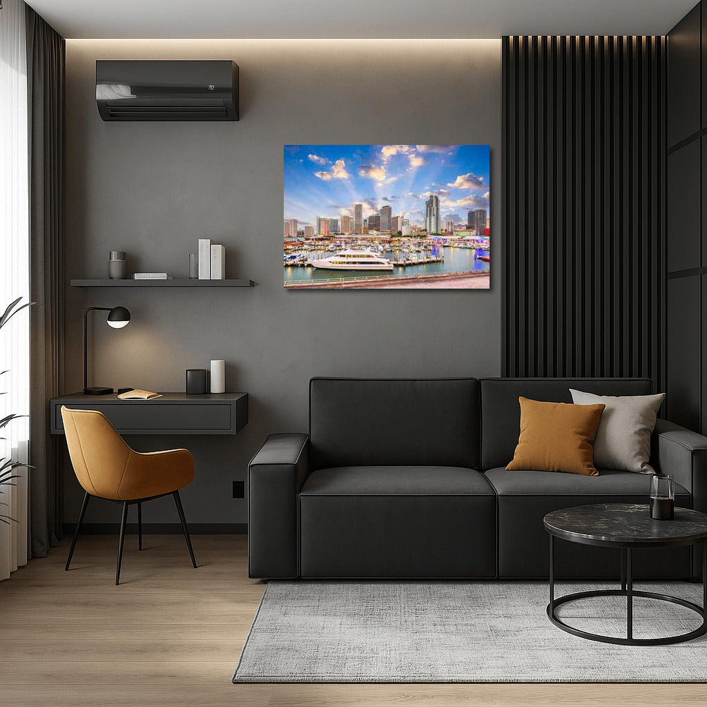 Sunny Miami Skyline: Urban Dream in Vibrant Colors