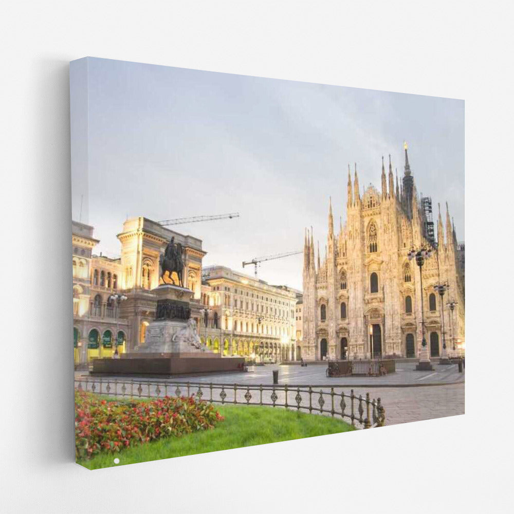 Milan Evening Magic: Cityscape and Skyscraper Silhouette