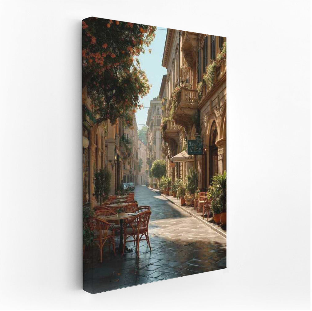 Milan's Sunny Street: Architectural Poetry