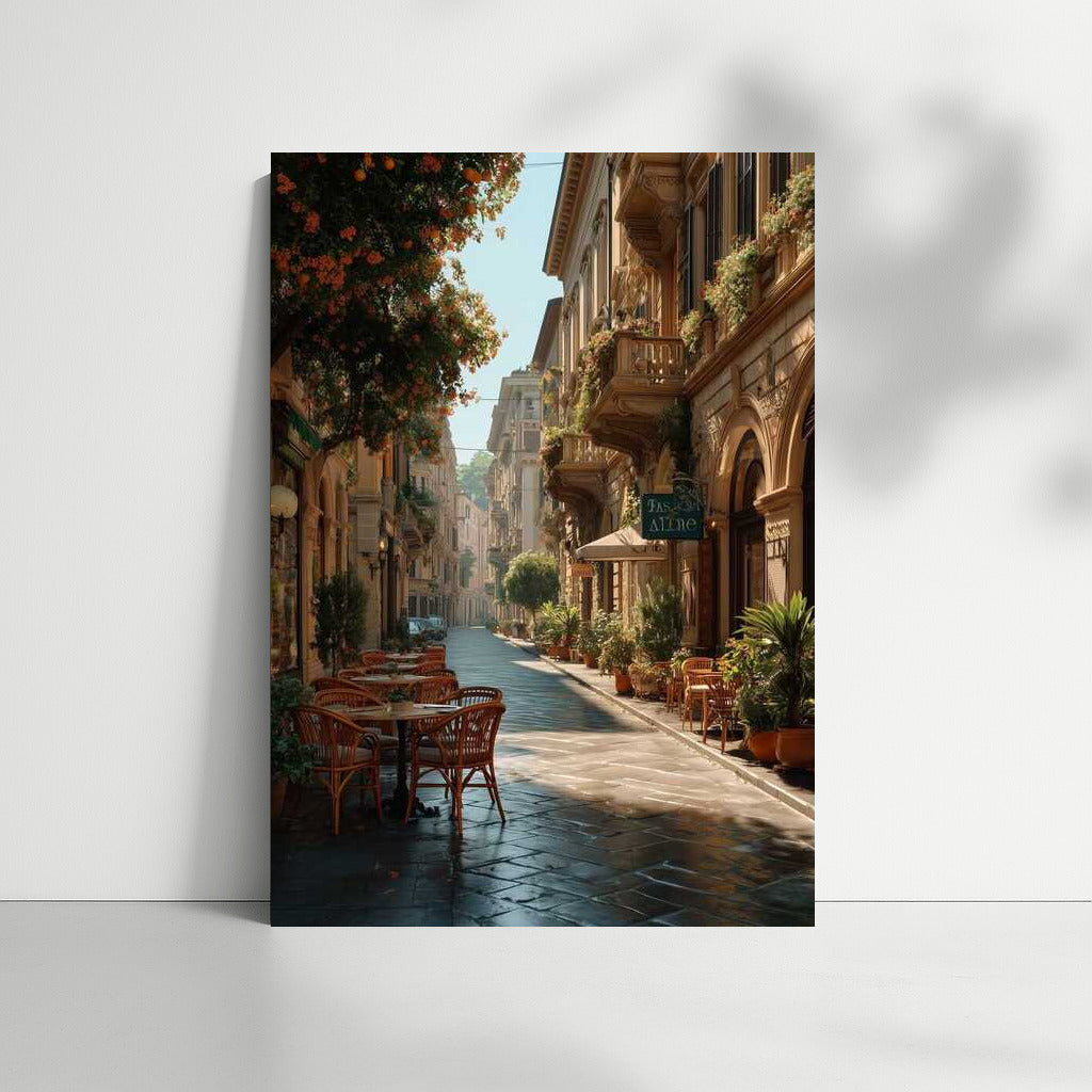 Milan's Sunny Street: Architectural Poetry