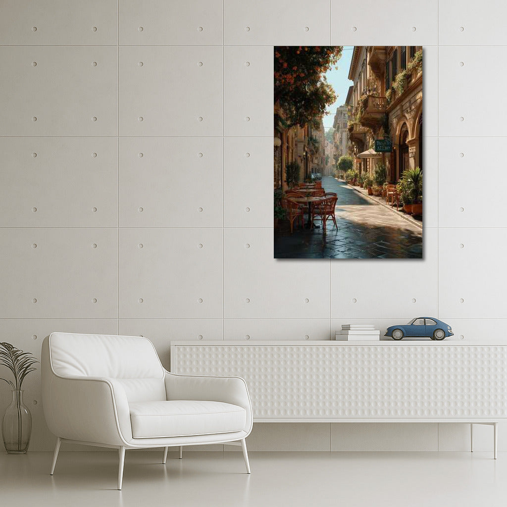 Milan's Sunny Street: Architectural Poetry