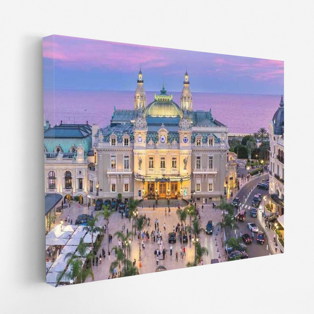 Evening Charm of Monaco: Mediterranean Luxury in Cityscapes Skylines
