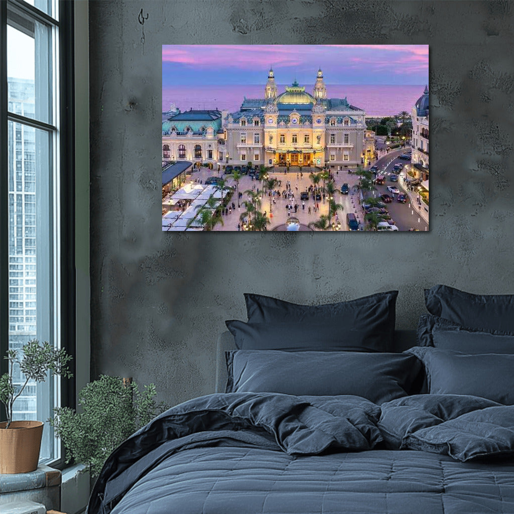 Evening Charm of Monaco: Mediterranean Luxury in Cityscapes Skylines