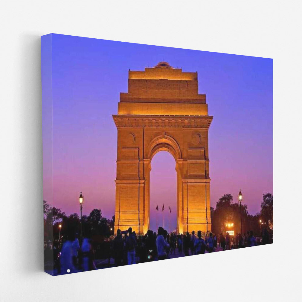 New Delhi Sunset Glow: A Vibrant Silhouette in the Evening Sky