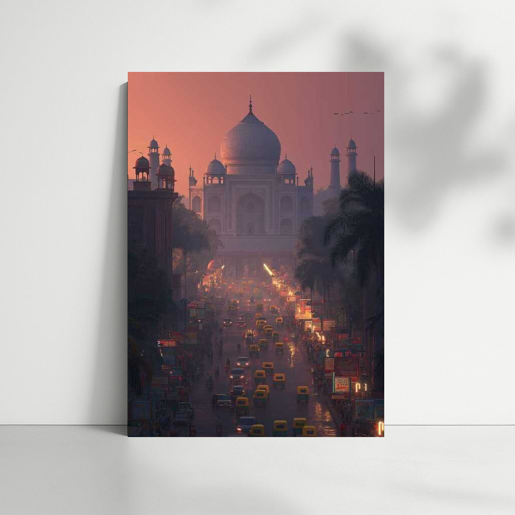 New Delhi Sunset Silhouette: Cityscape