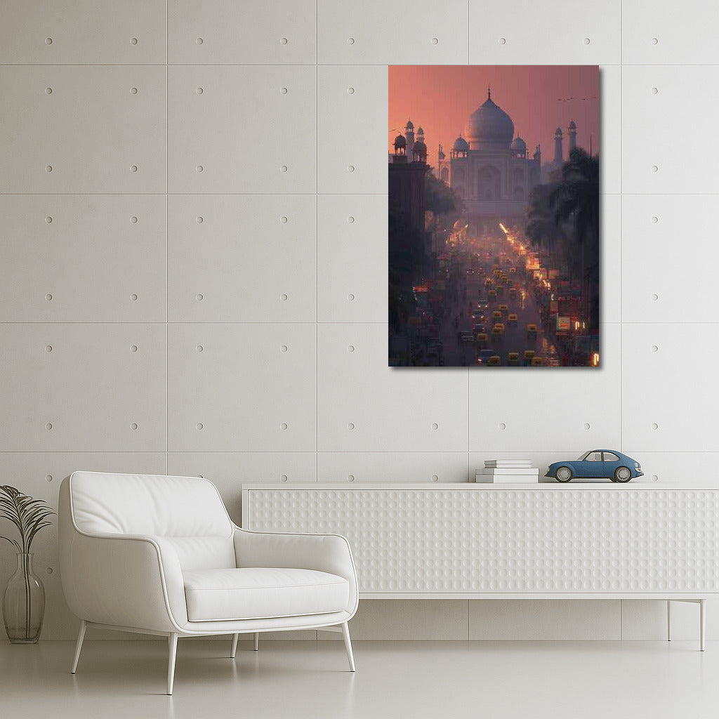 New Delhi Sunset Silhouette: Cityscape