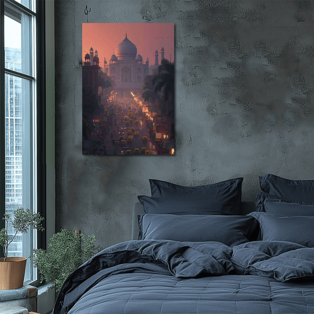 New Delhi Sunset Silhouette: Cityscape