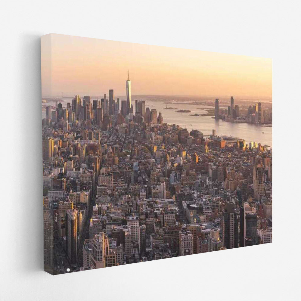 New York City Sunset Silhouette: Cityscapes and Skyscrapers