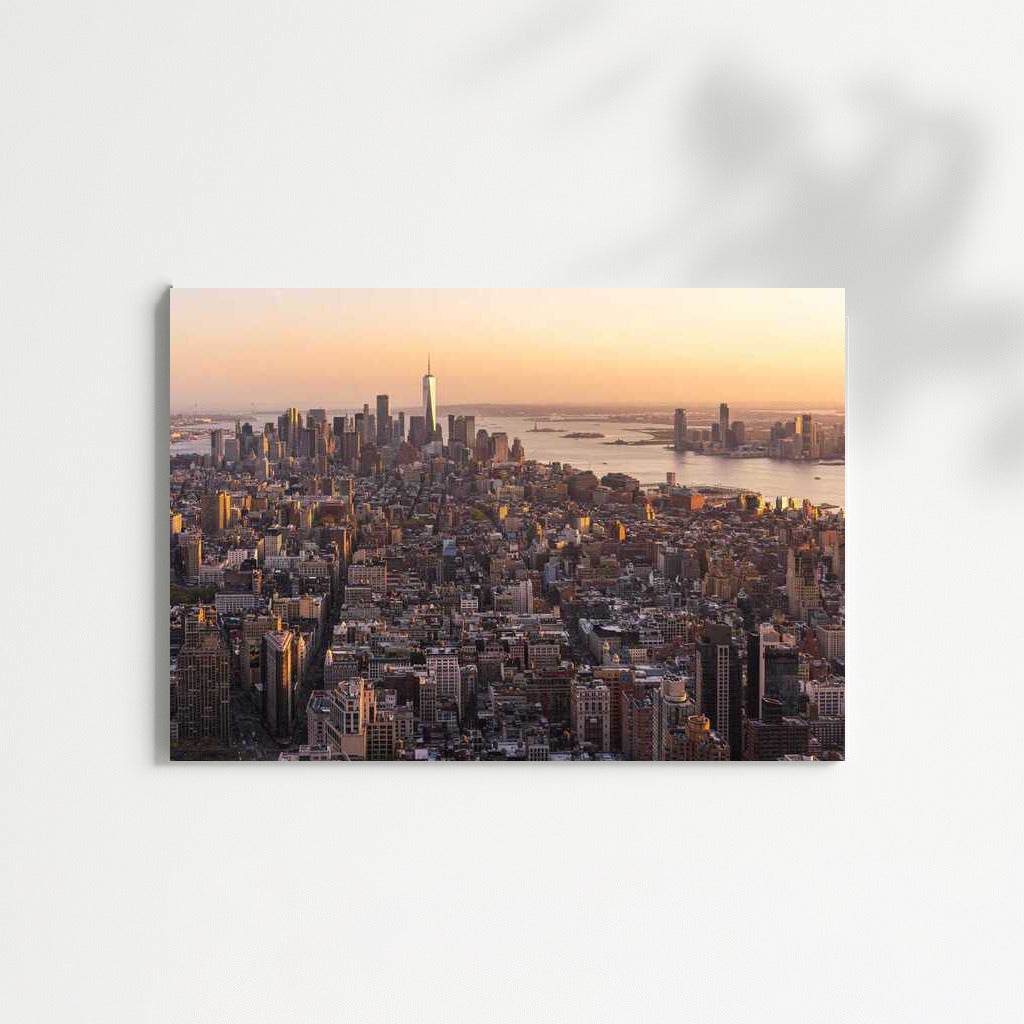 New York City Sunset Silhouette: Cityscapes and Skyscrapers