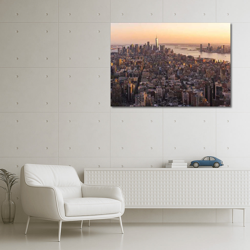 New York City Sunset Silhouette: Cityscapes and Skyscrapers