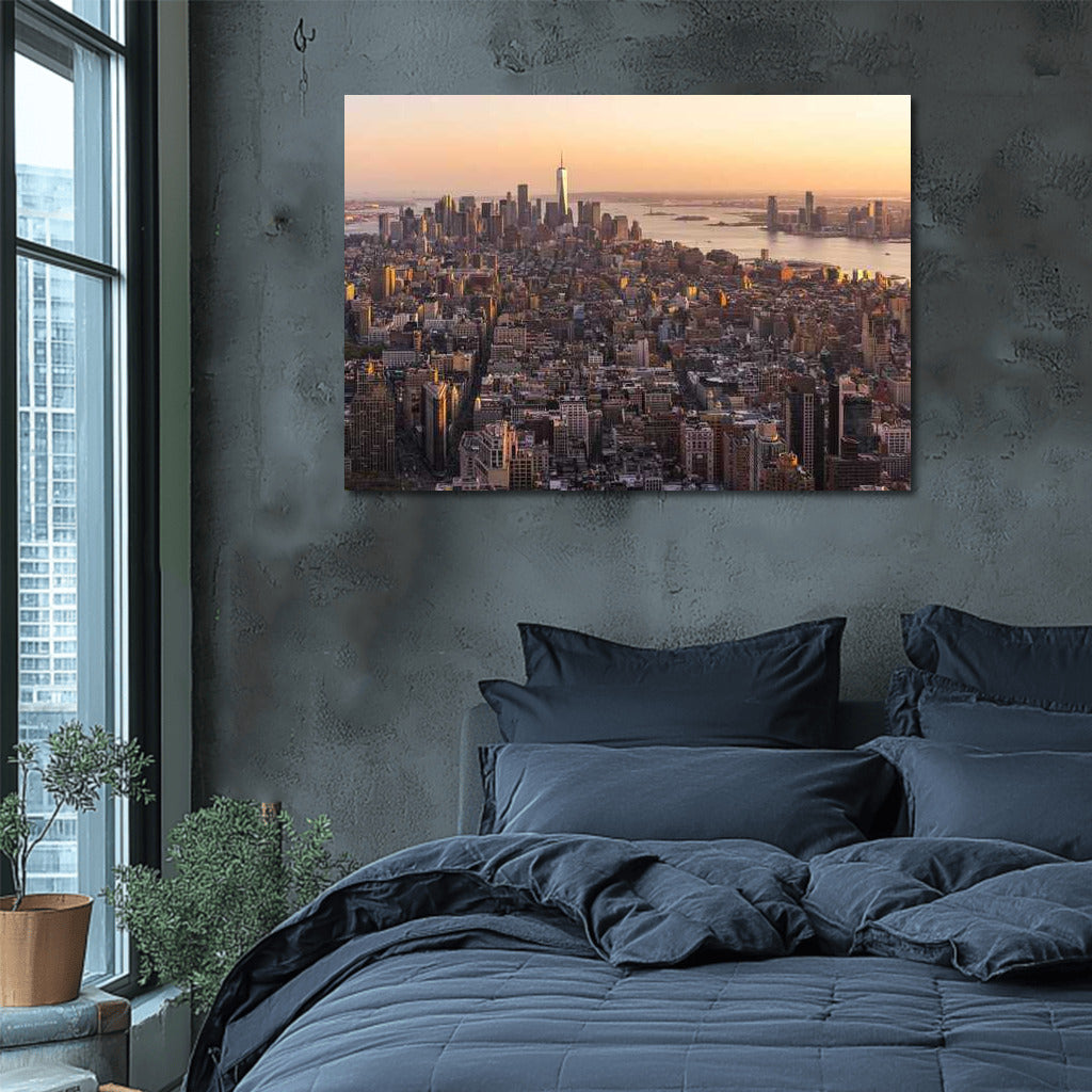 New York City Sunset Silhouette: Cityscapes and Skyscrapers