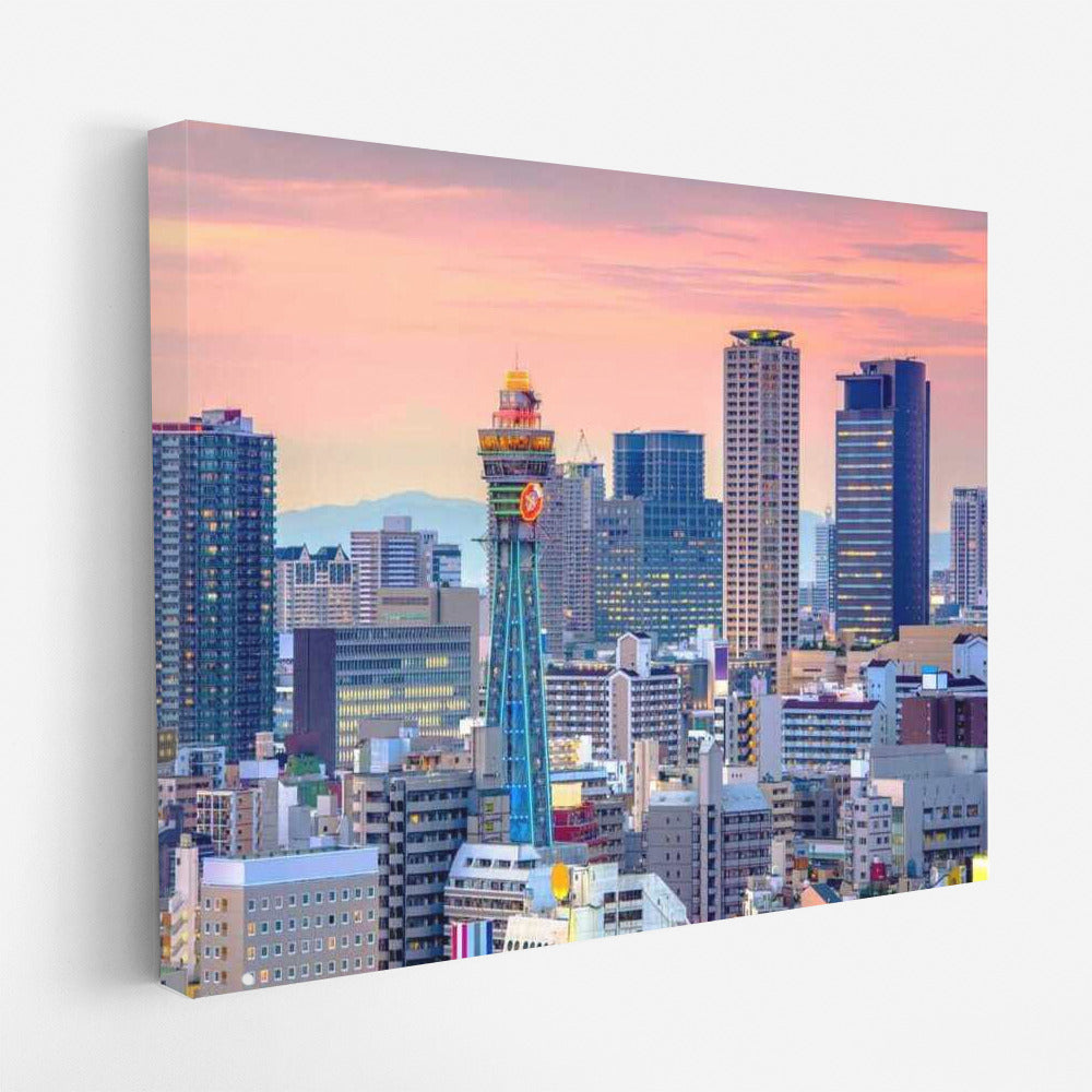 Osaka Sunset Splendor: Skyline and Modern High-Rises