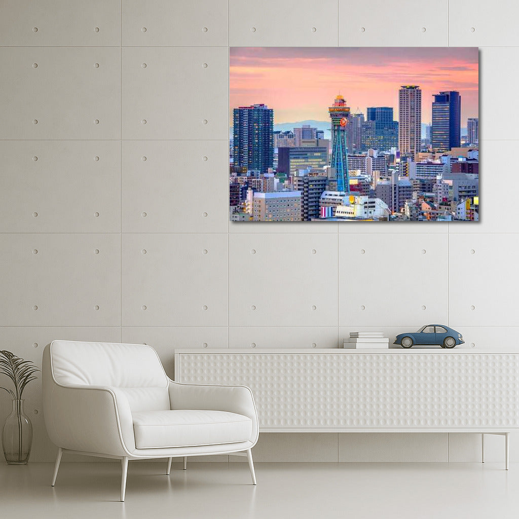 Osaka Sunset Splendor: Skyline and Modern High-Rises