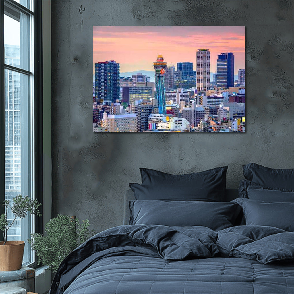 Osaka Sunset Splendor: Skyline and Modern High-Rises
