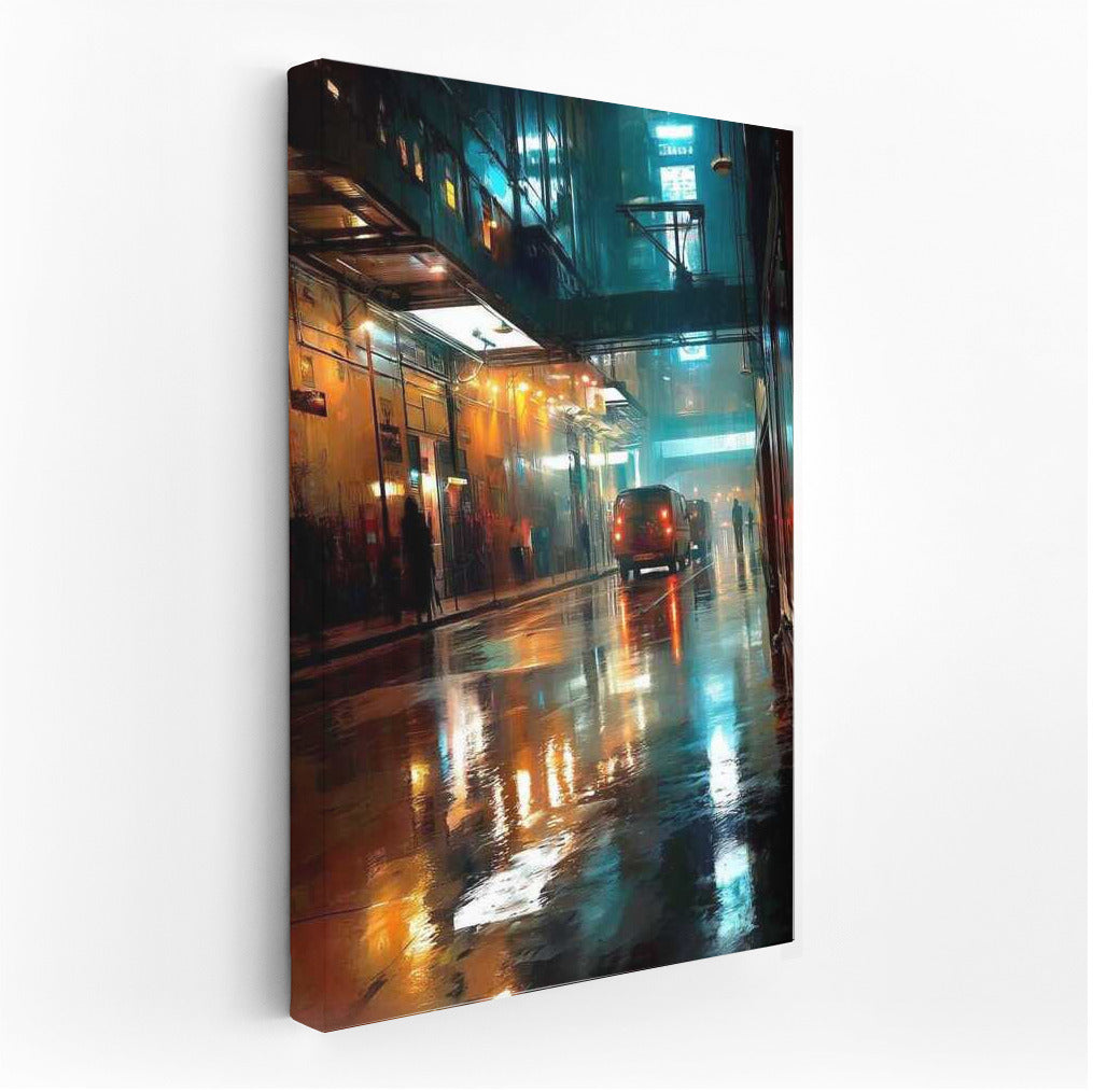 Neon Symphony: Wet Streets of the Metropolis