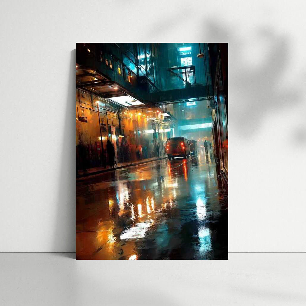 Neon Symphony: Wet Streets of the Metropolis
