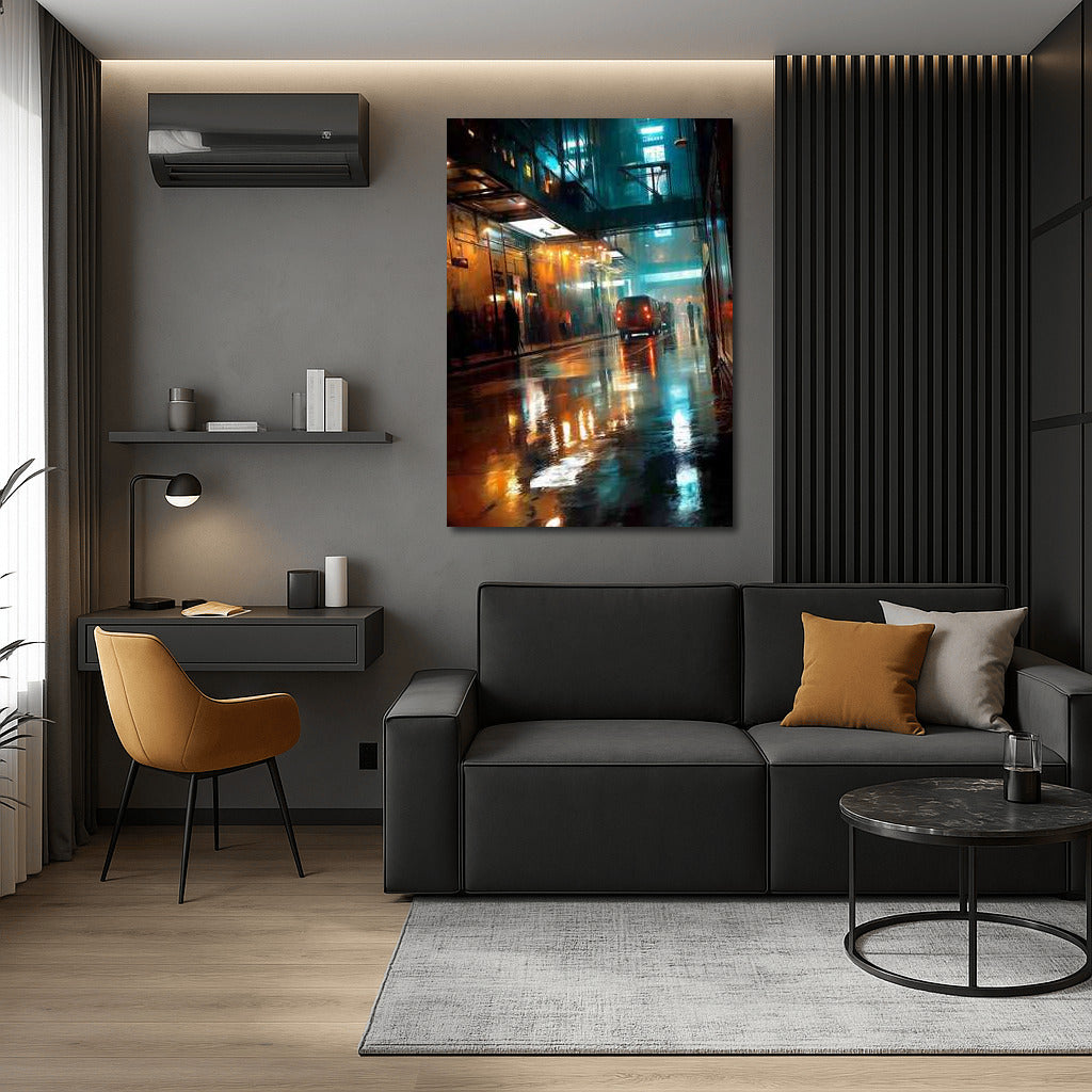 Neon Symphony: Wet Streets of the Metropolis