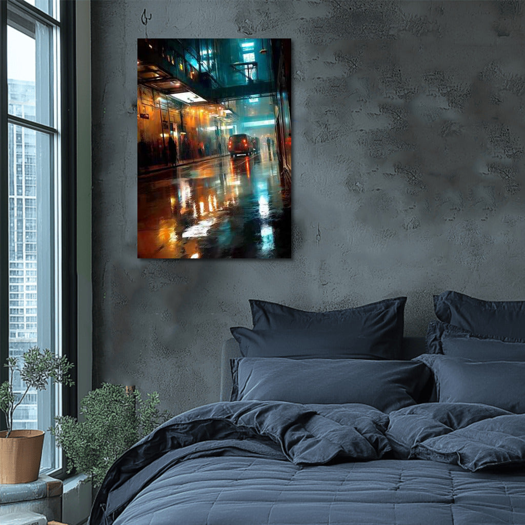 Neon Symphony: Wet Streets of the Metropolis